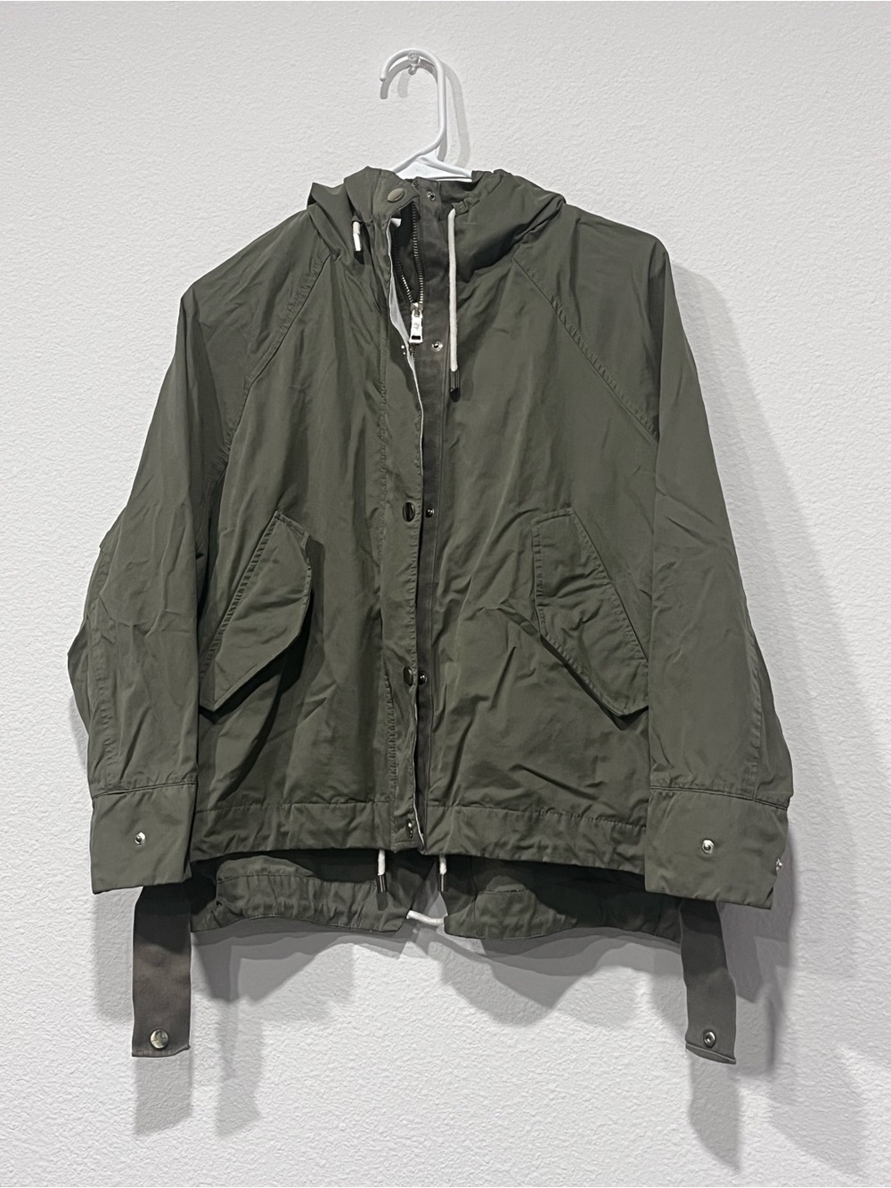 Zara Woman Olive Green Hooded Utility Jacket Parka Size XS